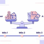 Controle financeiro de contas a pagar e a receber com fluxo mensal equilibrado entre receitas e despesas